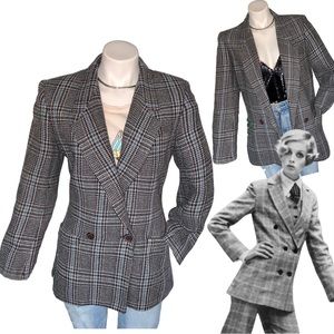p l a i d :: Vintage Fitted Elegant Classic Wool Blazer Longline